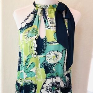 Alice + Olivia Sleeveless silk blouse with necktie
